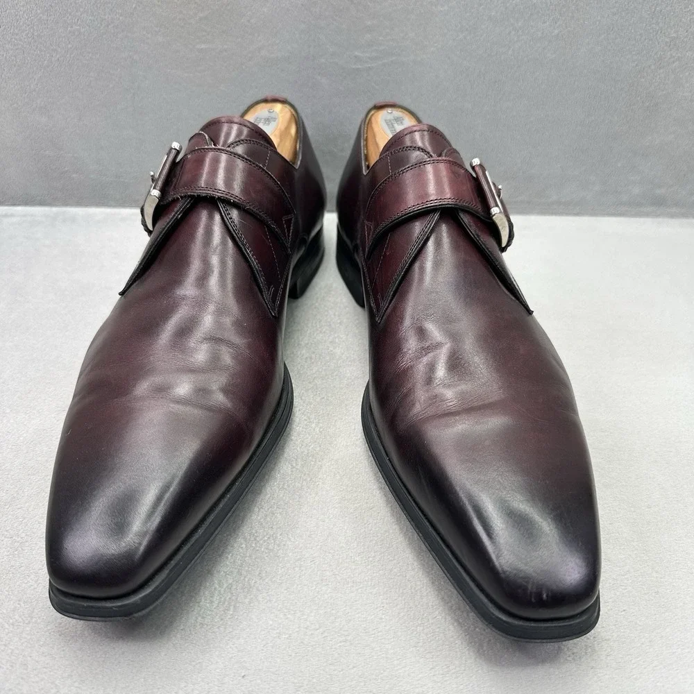 Magnanni Marco Mens Size 9.5 (M) Dress Shoes Cognac Leather Monk Strap 16856